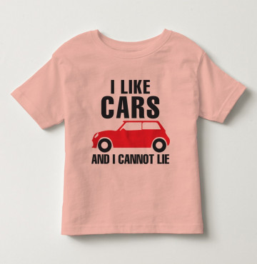 Bỏ buôn áo thun cổ tròn tay ngắn in chữ I Like Car (Màu hồng cam)