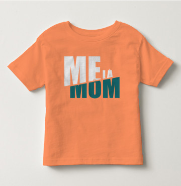 Bỏ buôn áo thun trẻ em tay ngắn in chữ Mẹ Là Mom màu cà rốt nhạt