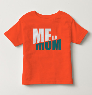 Bỏ sỉ áo thun trẻ em tay ngắn in chữ Mẹ Là Mom màu đỏ đậm cam cà rốt