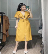 bỏ buôn set áo crop cột nơ phối chân váy midi