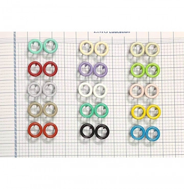 Bộ nút sắt bấm vành sơ sinh 15 màu (150 nút )