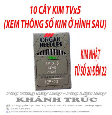 10 cây Kim TVx5 NHẬT máy may công nghiệp