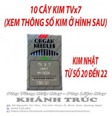 10 cây Kim TVx7 số 20 đến 22 nhật máy may công nghiệp