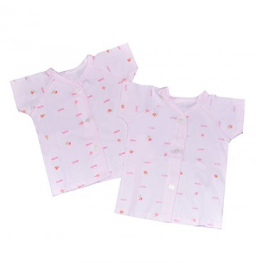 Set áo sơ sinh tay ngắn màu hồng phấn IQ Baby (2c/set)