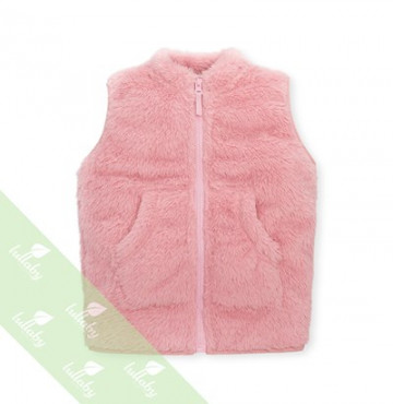 Áo gile lông sơ sinh Lullaby NH10-18 (màu hồng)