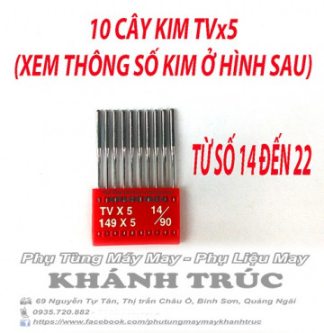 10 cây Kim TVx5 HIỆU TNC máy may công nghiệp