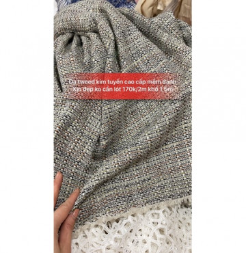 Dạ tweed kim tuyến mềm đanh đẹp 160k/2m khổ 1,5m