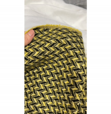Vải dạ tweed vàng phối đen mềm đẹp 180k/2m khổ 1,5m