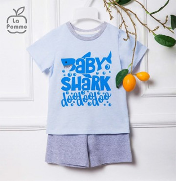 Bỏ sỉ bộ cộc tay in hình Baby Shark La Pomme SS117