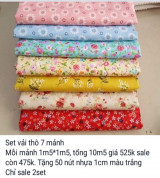 Thanh lý Vải thô hoa set sale