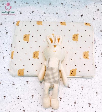 vải xô muslin tồn kho gấu pooh siêu hot
