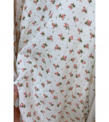 Thanh lý vải xô muslin hoa dạ thảo nền be vintage 100% cotton mềm mịn