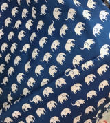 Vải thô tồn kho mặt lụa con voi xanh than 1m