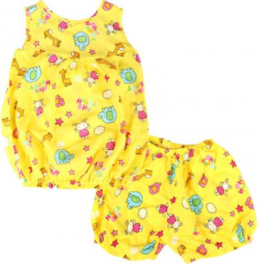 Bán buôn bộ quần áo lanh mùa hè cho bé gái 0409