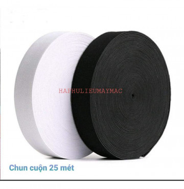 Chun quần cuộn 25 mét ( Trắng và Đen ) size 4,8cm